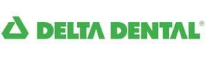 Green letters spelling out Delta Dental
